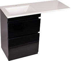 Style Line Тумба под раковину Даймонд 120 Glass Люкс Plus черная – фотография-5